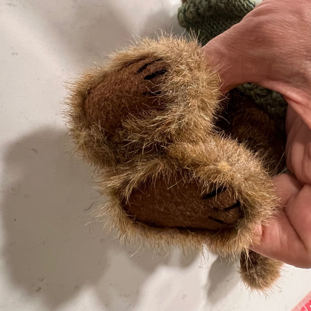 Vtg. Boyds Collection J.B. Bean Series Brown Plush Teddy Bear Green Sweater - Picture 7 of 9